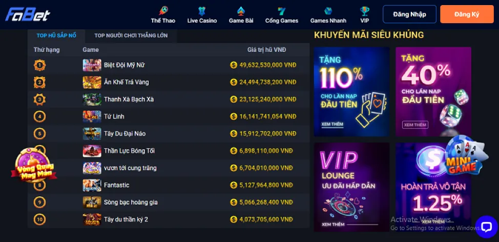 Khuyến mãi slot game và bắn cá tại bet88 game